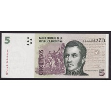 ARGENTINA COL. 768a BILLETE DE $ 5 CONVERTIBLES DE CURSO LEGAL SIN CIRCULAR UNC